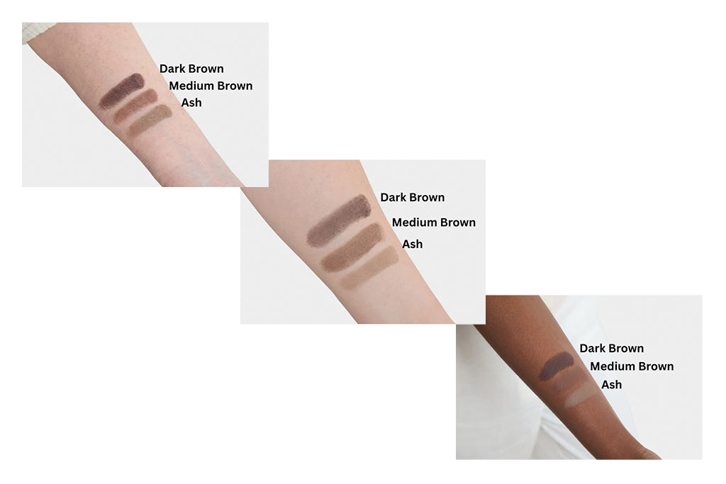Arch filler shades on different skin tones