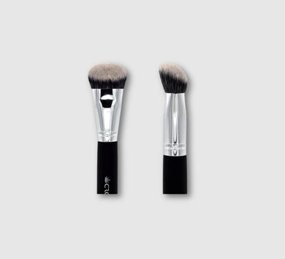 Jenn of Arch angled contour brush with soft bristles for precise makeup contouring and blending on the face.