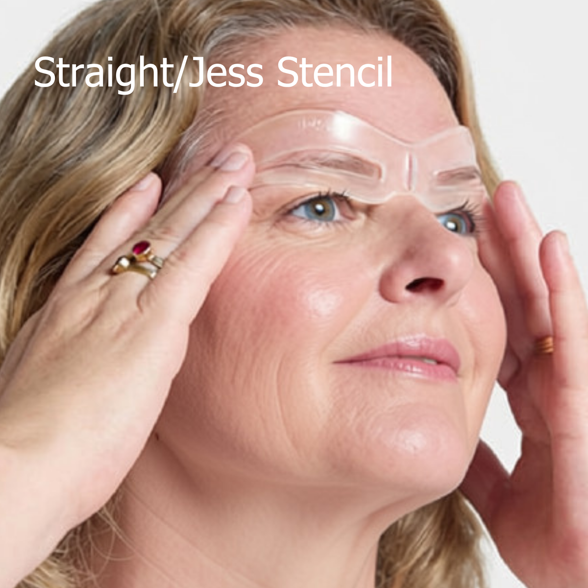 Jenn of Arch Bold Brow Duo Stencil Kit with reusable stencils and brow gel for shaping and defining eyebrows.