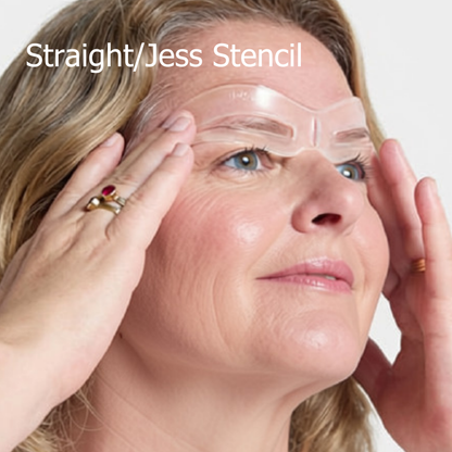 Jenn of Arch Bold Brow Duo Stencil Kit with reusable stencils and brow gel for shaping and defining eyebrows.