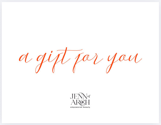 Share the Beauty with a Gift card from Jenn of Arch, featuring elegant design, perfect for gifting beauty services or products from Jenn of Arch.
