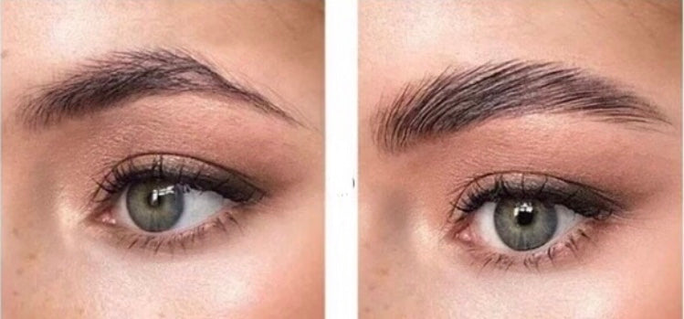 close up of wow brow gel before and after